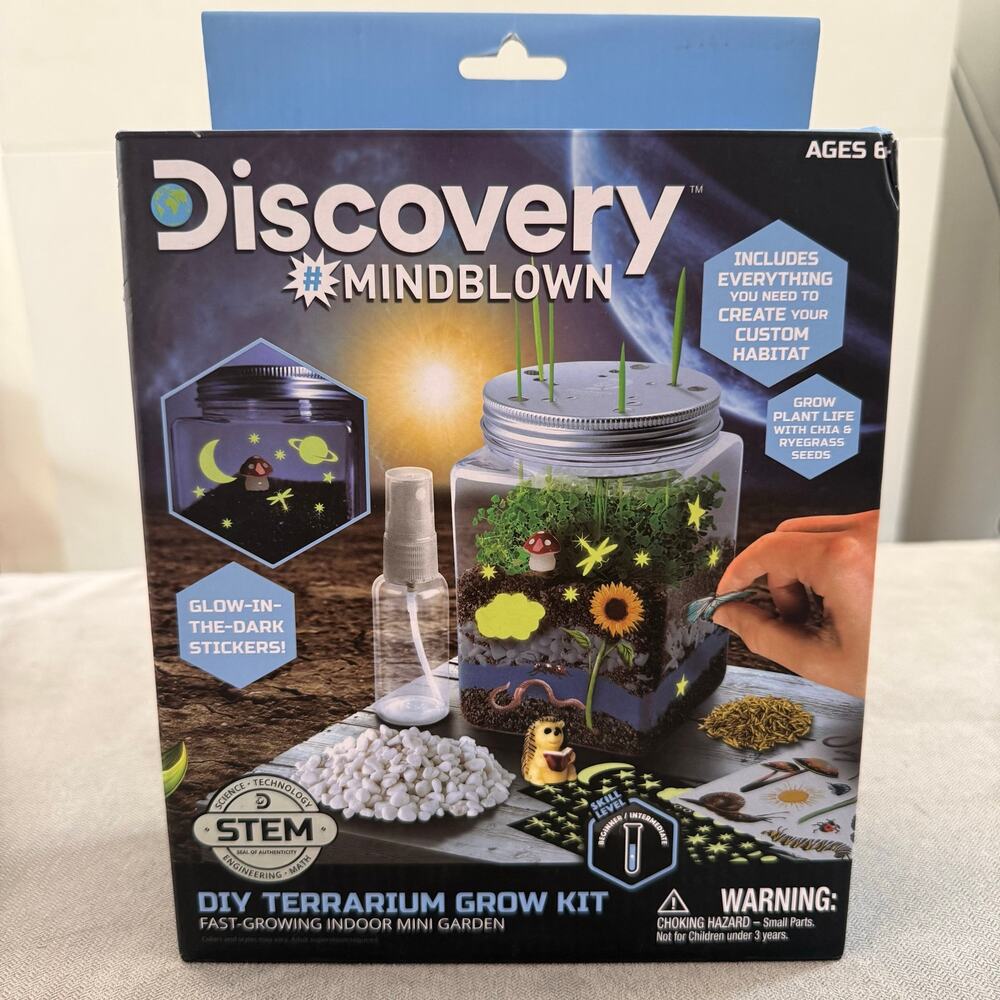 Discovery Mindblown DIY Terrarium Grow Kit STEM Indoor Garden Kids NEW